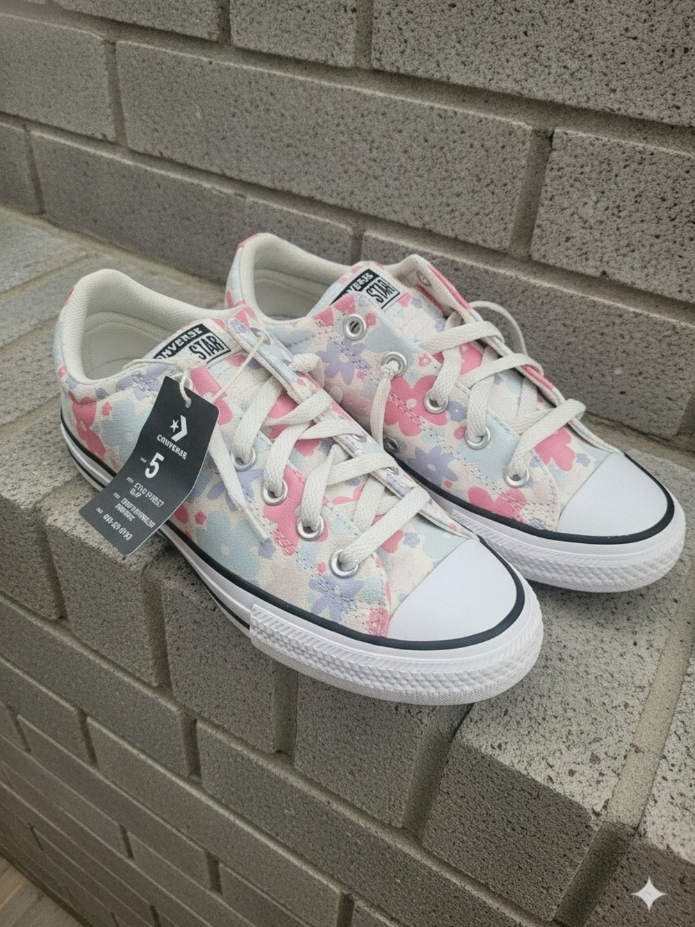 Converse Kids Floral Low-Top Sneakers - Pink, Blue, Lavender